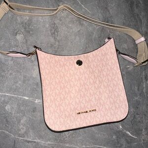 Michael Kors Pink and Tan Crossbody Bag
